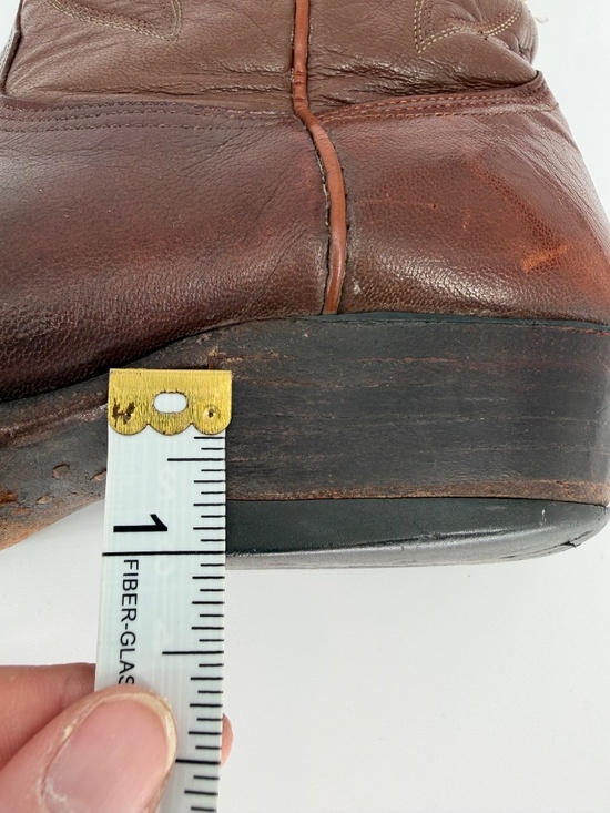 Vintage Nocona Brown Leather Western Cowboy Boots Size 9 D Made in USA Texas main image 9
